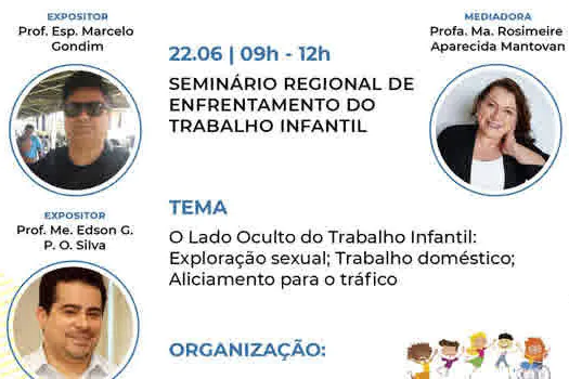 Grande ABC promove seminário regional de enfrentamento do trabalho infantil nesta terça