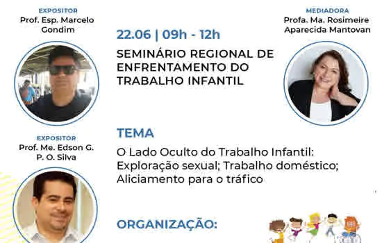 Grande ABC promove seminário regional de enfrentamento do trabalho infantil nesta terça