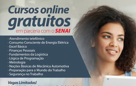 Inscrições para cursos online seguem até quinta-feira (9) em Ribeirão Pires