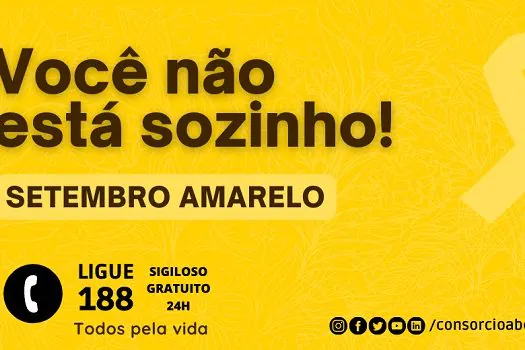 Consórcio ABC reforça campanha Setembro Amarelo de prevenção do suicídio