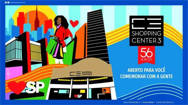 Shopping Center 3 comemora 56 anos com inauguração de painel instagramável