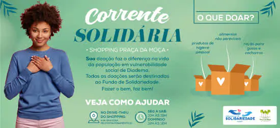 Shopping Praça da Moça lança campanha Corrente Solidária