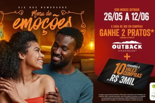 Clientes do Shopping Praça da Moça ganharão dois pratos do Outback a cada R$300 em compras