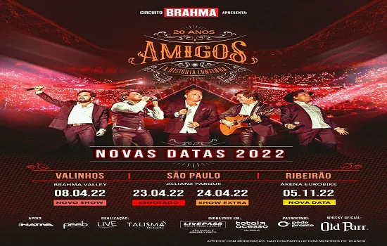 “AMIGOS 20 anos – A História continua” volta aos palcos