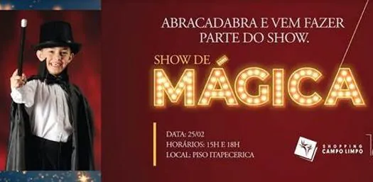 Shopping Campo Limpo recebe show de mágica para todas as idades