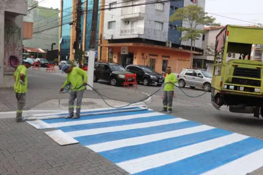 Ribeirão Pires reforça sinalização horizontal de trânsito