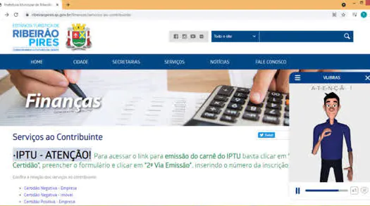 Site da prefeitura de Ribeirão Pires já traduz para LIBRAS