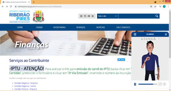 Site da prefeitura de Ribeirão Pires já traduz para LIBRAS