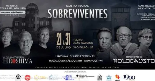 Teatro João Caetano recebe as últimas apresentações da mostra Teatral Sobreviventes