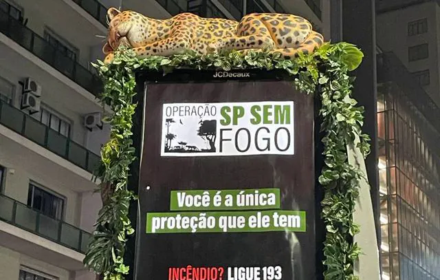 Campanha SP Sem Fogo leva “onça-pintada” à Avenida Paulista