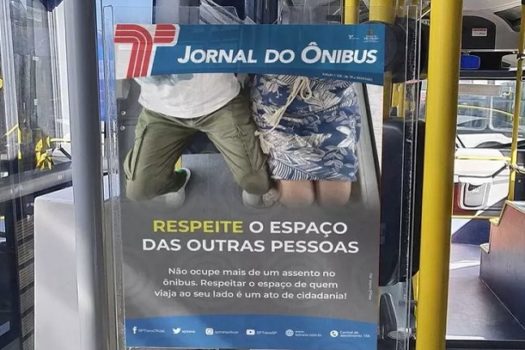 Campanha nos ônibus pede respeito ao espaço dos passageiros