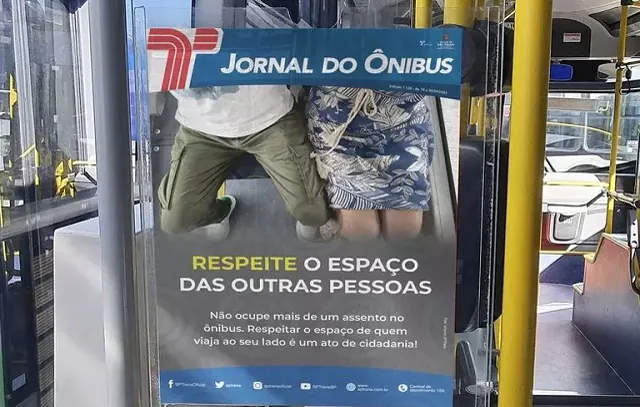 Campanha nos ônibus pede respeito ao espaço dos passageiros