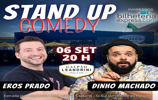 Humoristas Eros Prado e Dinho Machado apresentam show de stand up