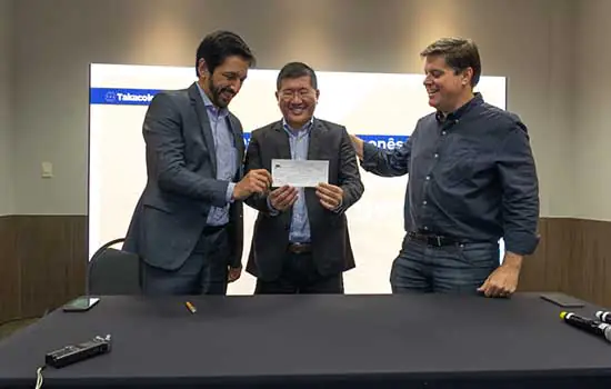 Ricardo Nunes e Baleia Rossi recebem Taka Yamauchi