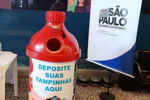 Passageiros dos terminais da EMTU doaram 156kg de tampinhas plásticas