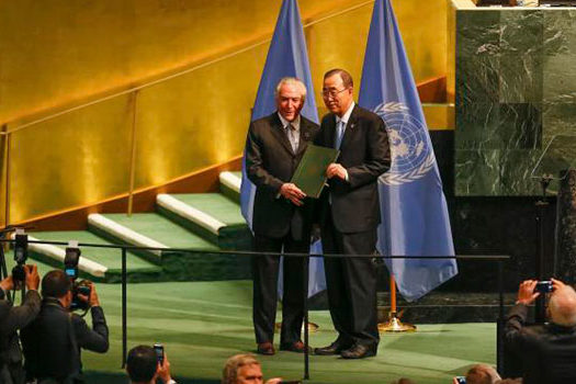 Brasil entrega à ONU documento de ratificação do Acordo de Paris