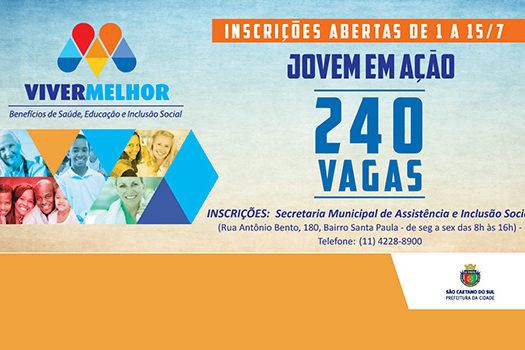 Programa Jovem em Ação abre inscrições para 240 vagas