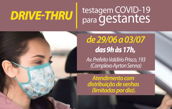 Ribeirão Pires terá drive-thru de testagem da COVID-19 para gestantes da cidade