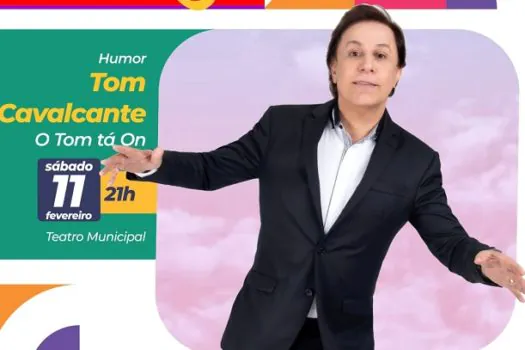 Fim de semana tem o humor de Tom Cavalcante no Teatro Municipal