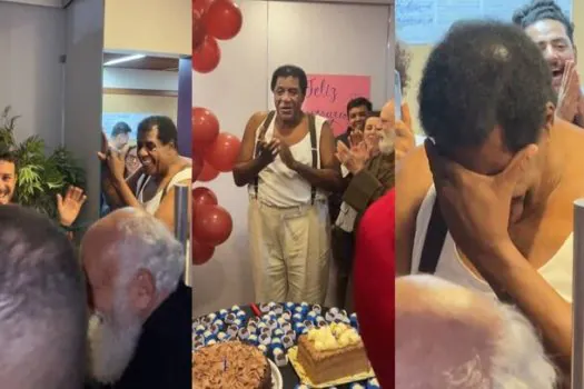 Tony Tornado completa 93 anos e ganha festa surpresa nos bastidores de ‘Amor Perfeito’