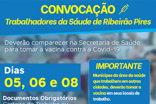 Ribeirão Pires amplia imunização de trabalhadores da saúde