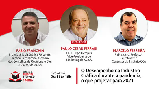 Desempenho da indústria gráfica é tema de evento virtual da ACISA