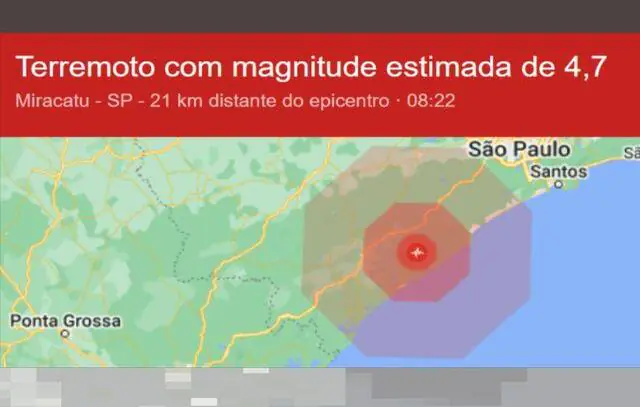 Tremor teve reflexos até na cidade de SP: entenda fenômeno e as quais áreas mais afetadas