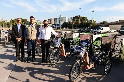 São Bernardo passa a contar com triciclos elétricos para aperfeiçoar coleta seletiva