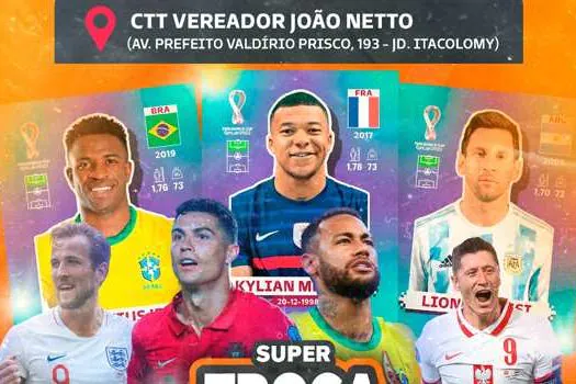 Ribeirão Pires realiza evento de troca de figurinhas do álbum da Copa do Mundo 2022