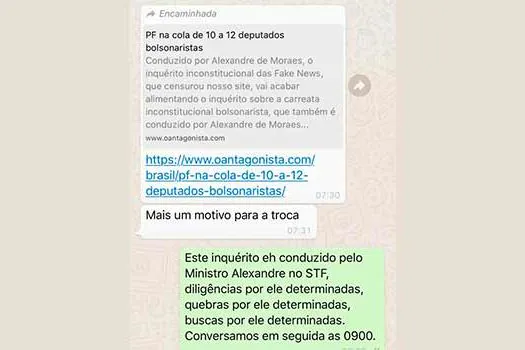 Bolsonaro citou a Moro investigação contra aliados para pedir troca de Valeixo