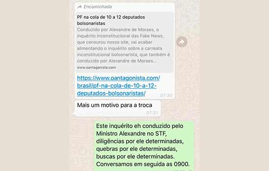 Bolsonaro citou a Moro investigação contra aliados para pedir troca de Valeixo