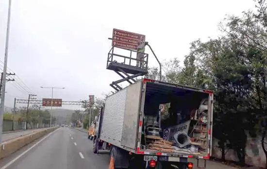 Ribeirão Pires inicia troca de placas na Humberto de Campos