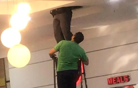 Bandido se esconde em tubulação de shopping e buscas já passam de 36 horas