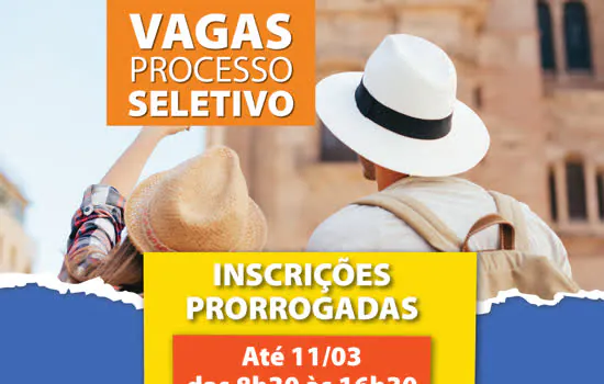 Prorrogadas inscrições para estágio na área de Turismo em Ribeirão Pires