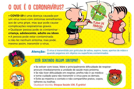 Turma da Mônica e UNICEF orientam comunidades sobre coronavírus