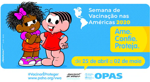 Turma da Mônica participa da Semana de Vacinação nas Américas 2020