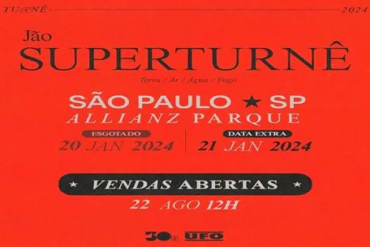 SUPERTURNÊ de Jão anuncia data extra no Allianz Parque