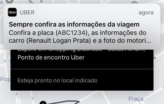 Uber lança recursos para lembrar usuários de verificarem os dados antes do embarque