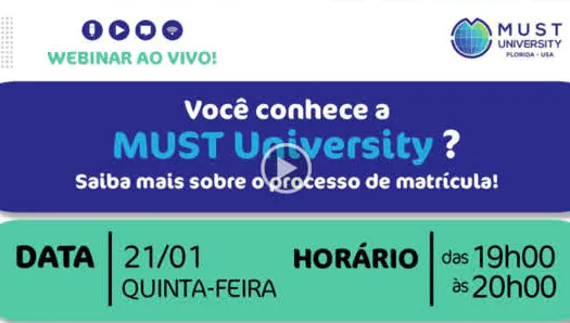 MUST University realiza série webinar sobre mestrado internacional on-line