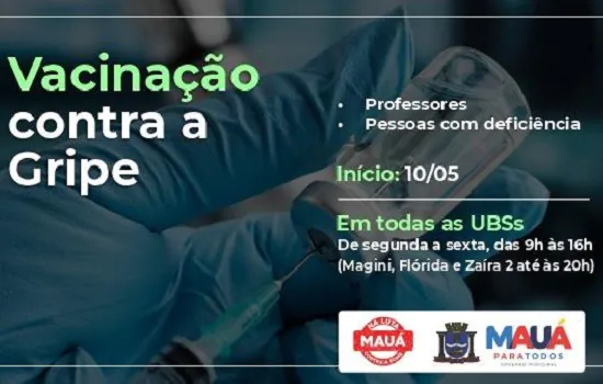 Mauá começa a vacinar contra a gripe os professores e as pessoas com deficiência