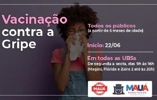 Mauá libera vacina contra a gripe para todas as pessoas a partir dos 6 meses de idade