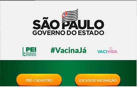 “Vacina Já” – Governo de SP lança site para pré-cadastro em campanha de vacinação