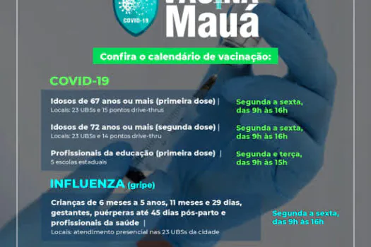 Mauá terá semana com diversas frentes de vacinação