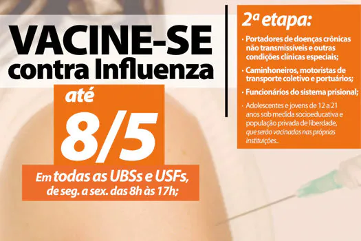 Ribeirão Pires dá sequência à 2ª etapa da vacinação contra influenza