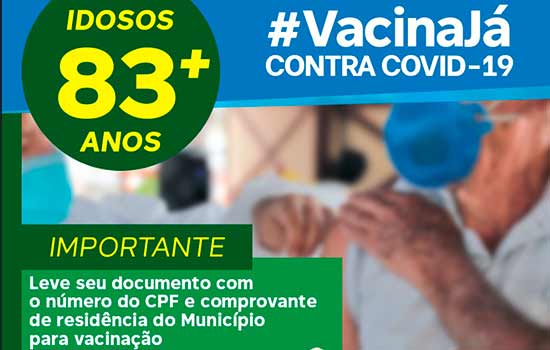 Ribeirão Pires inicia vacinação de idosos com 83 anos ou mais