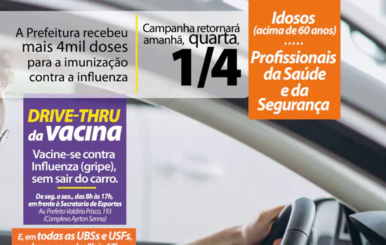 Ribeirão Pires retomará vacinação contra influenza nessa quarta-feira (1/04)