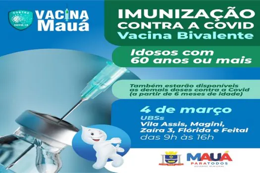 Mauá começa a aplicar a vacina bivalente nas pessoas com 60 anos ou mais