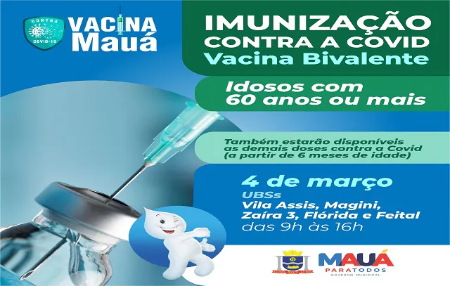 Mauá começa a aplicar a vacina bivalente nas pessoas com 60 anos ou mais