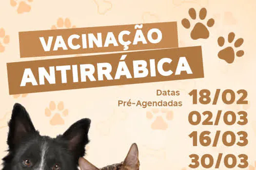 Vacinação antirrábica será com horário agendado em Ribeirão Pires