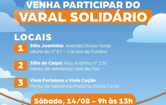 Diadema promoverá Varal Solidário neste sábado (14)